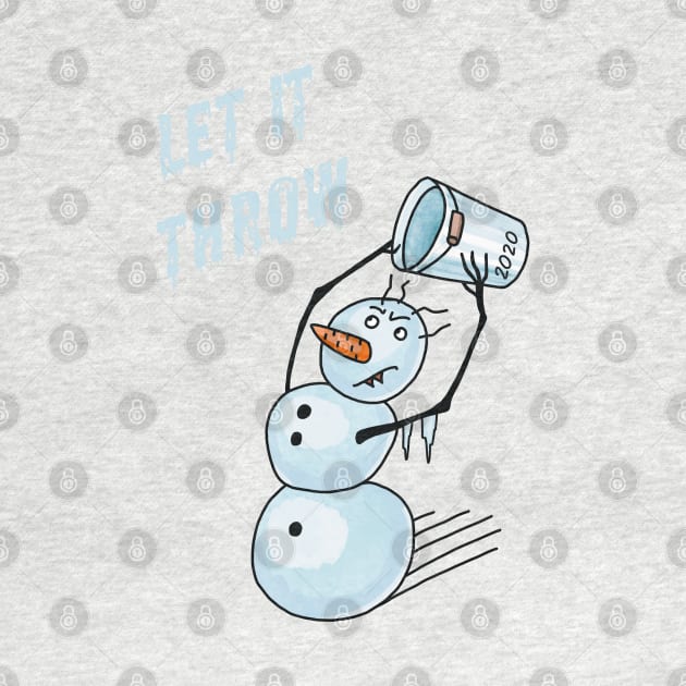 Angry Snowman Funny Pun by okpinsArtDesign